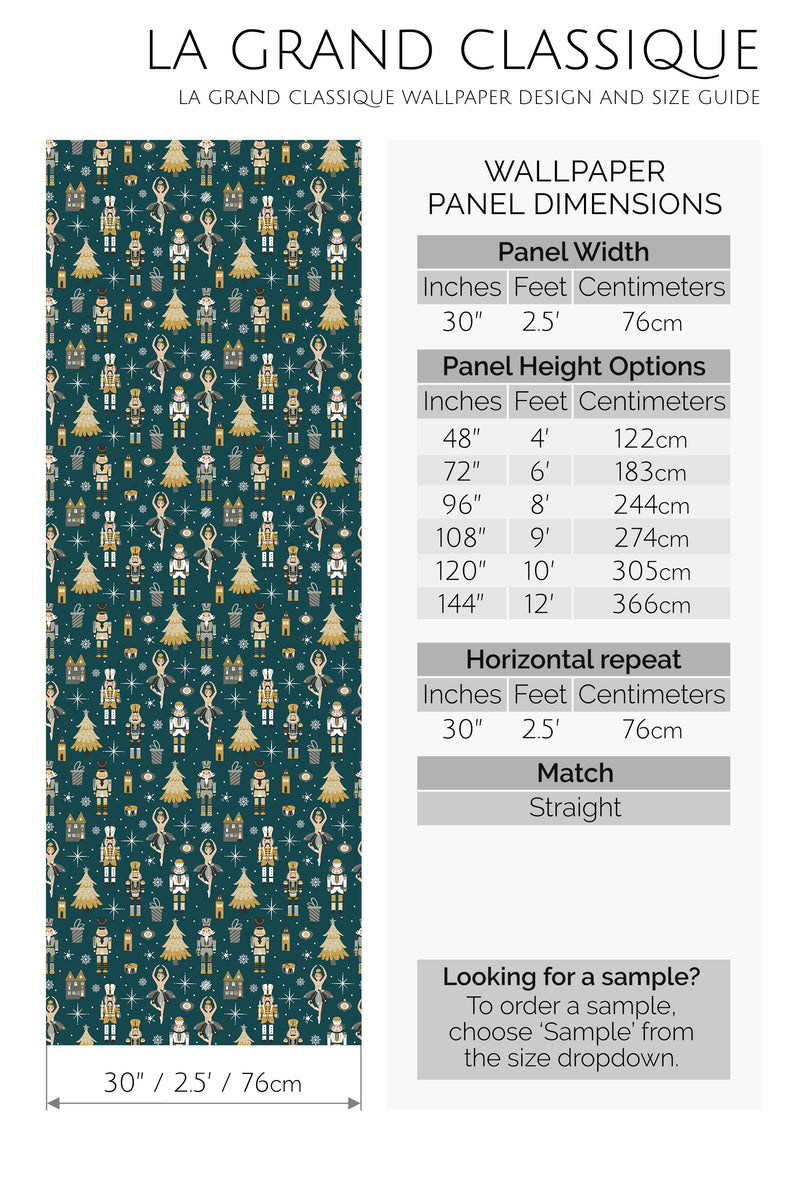 nutcracker peel and stick wallpaper specifiation