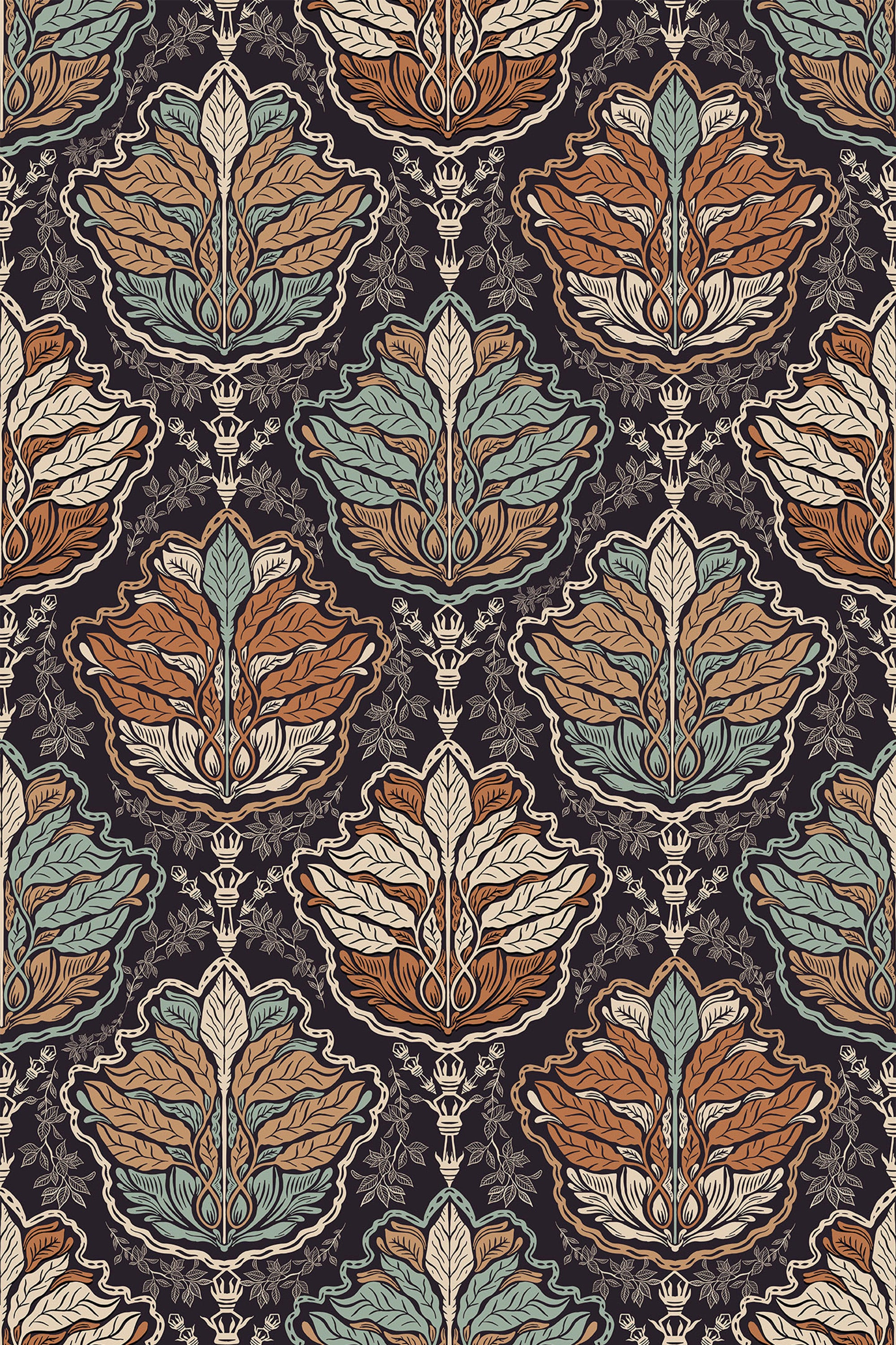 teal and black botanical elegance by sara t wallpaper pattern repeat
