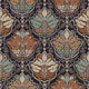 Teal and Black Botanical Elegance Wallpaper