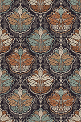 Teal and Black Botanical Elegance