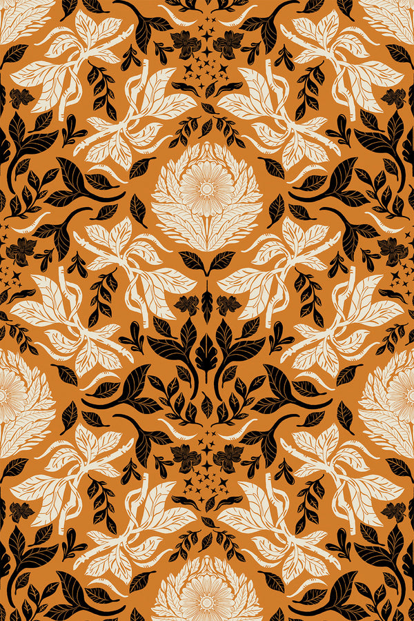 beige and brown botanical reverie by sara t wallpaper pattern repeat