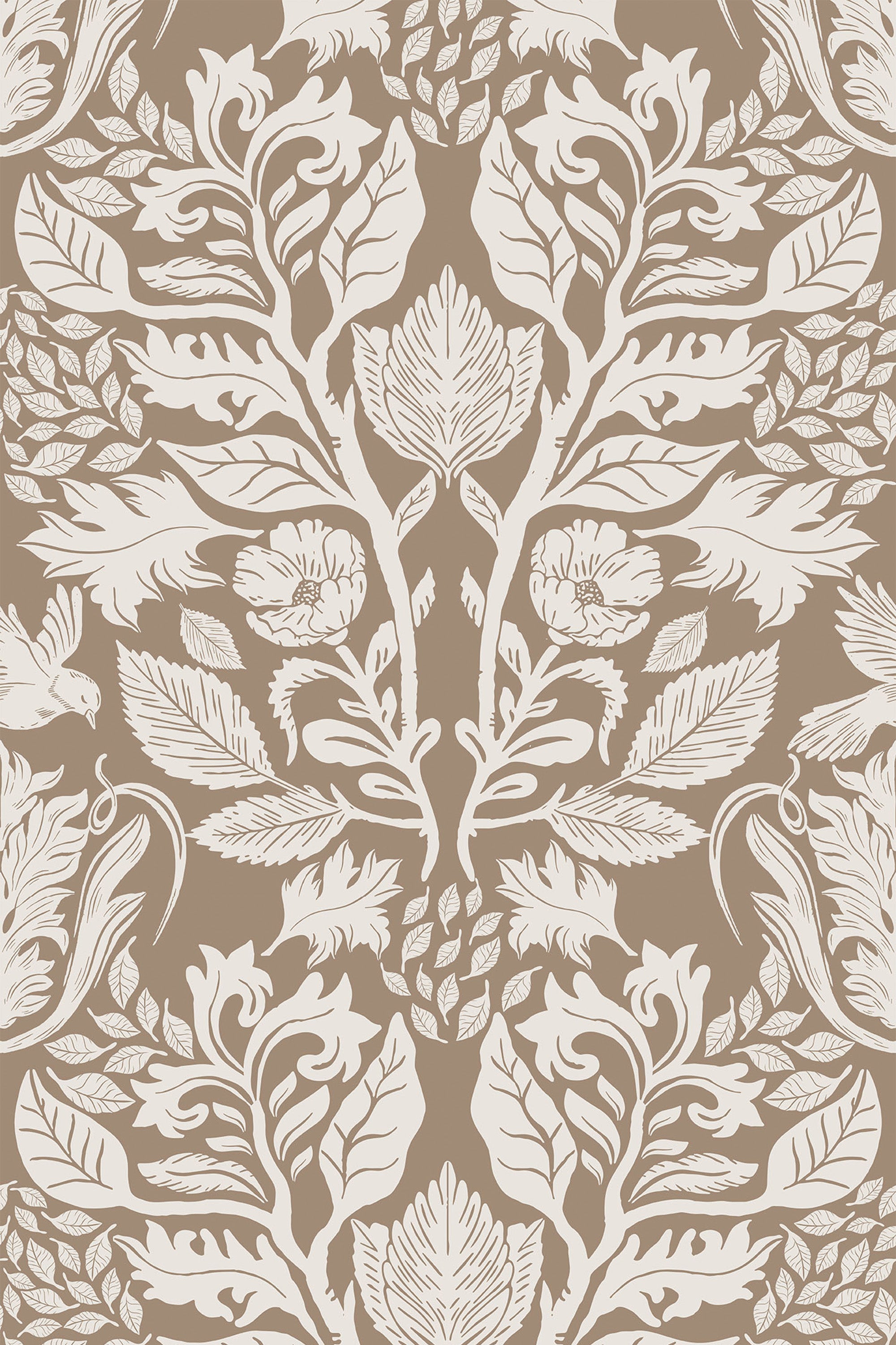 brown and beige gardens by sara t wallpaper pattern repeat