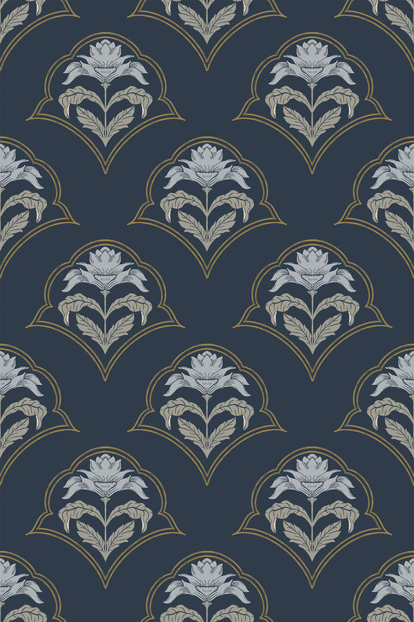 Dark Minimal Damask
