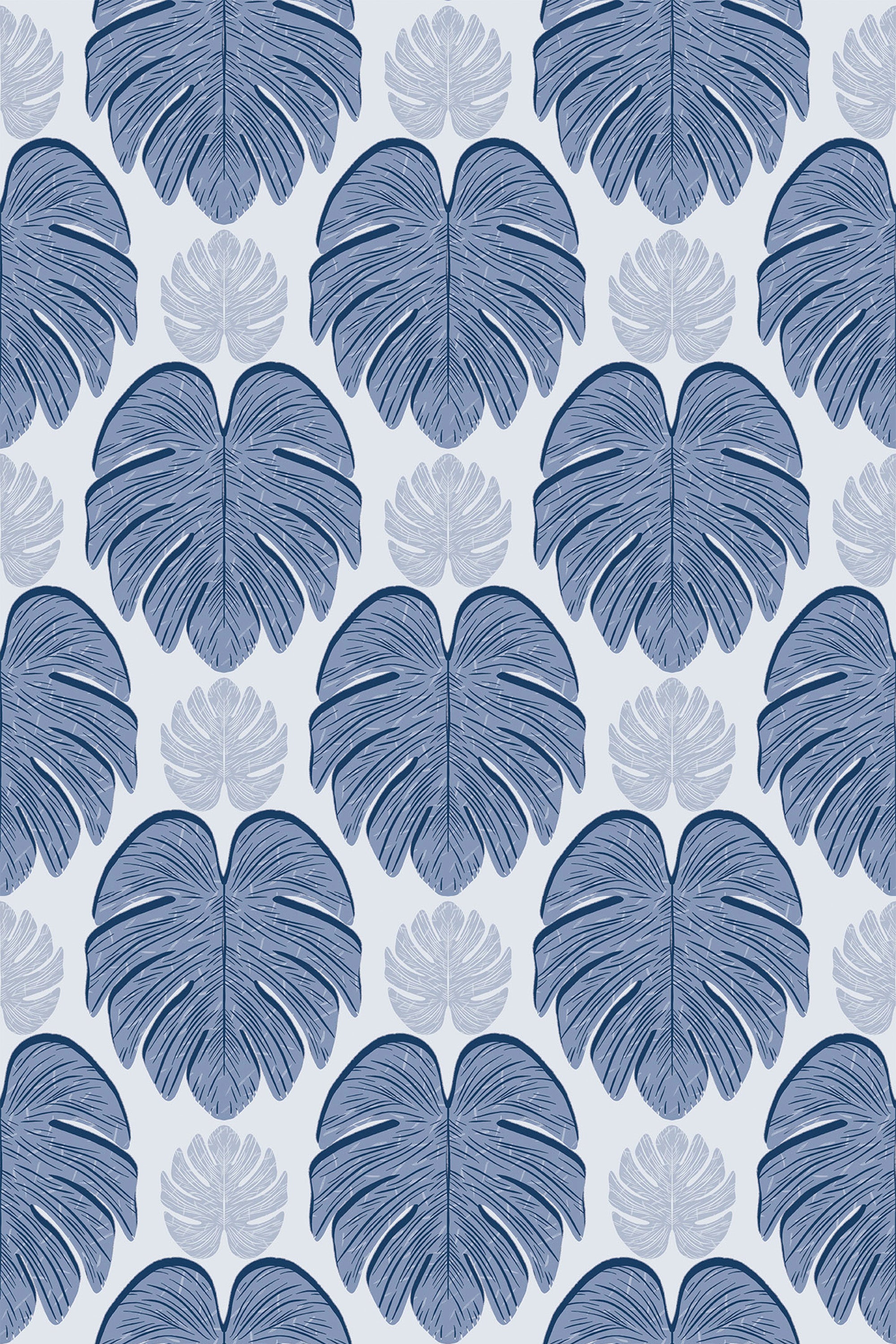 blue monstera by sara t wallpaper pattern repeat