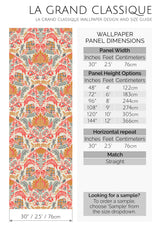 colorful red royal garden by sara t peel and stick wallpaper specifiation