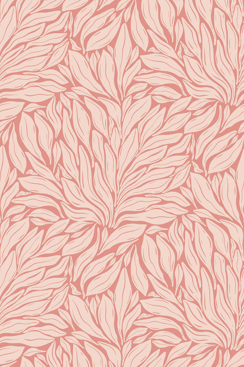 pink and peach terra folia by sara t wallpaper pattern repeat