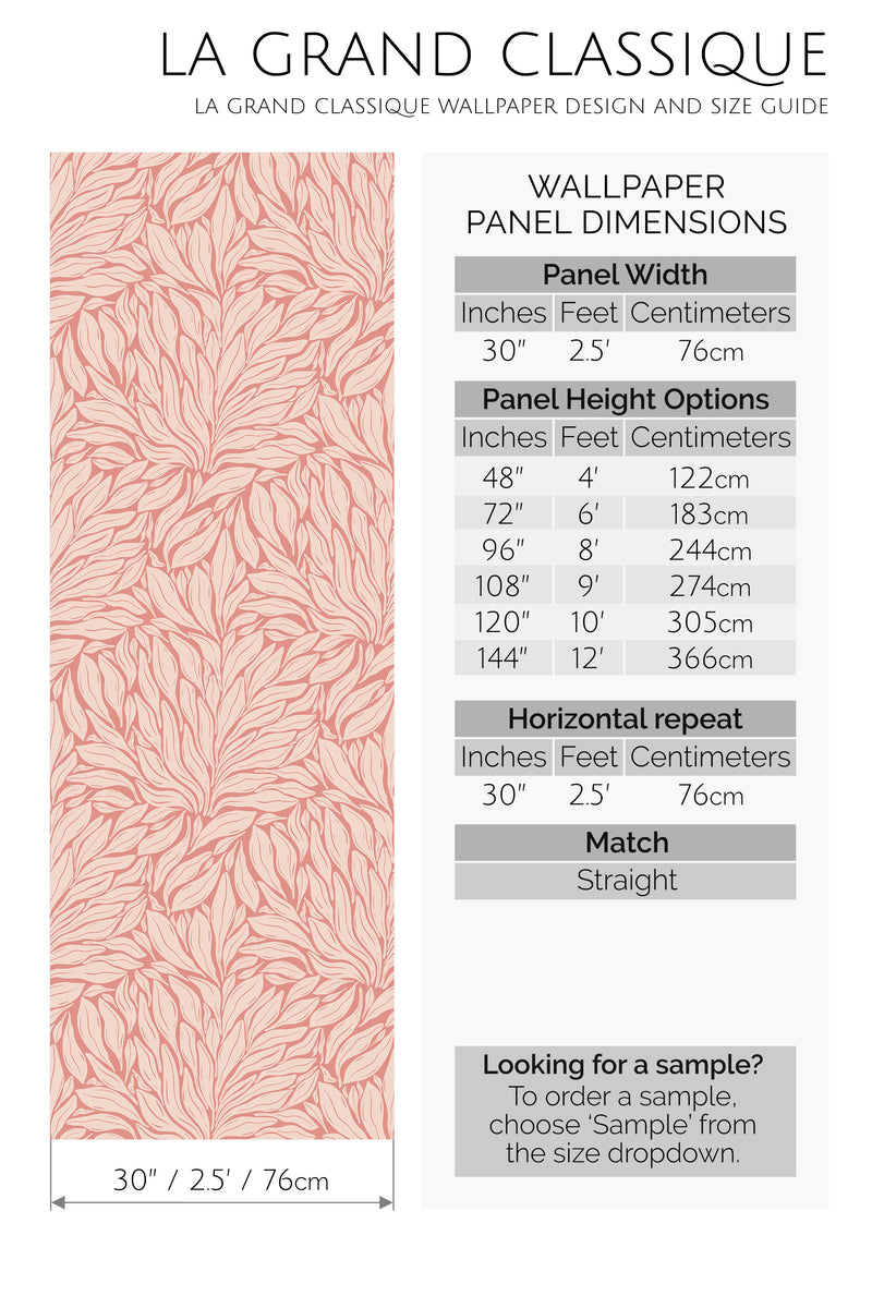 pink and peach terra folia by sara t peel and stick wallpaper specifiation