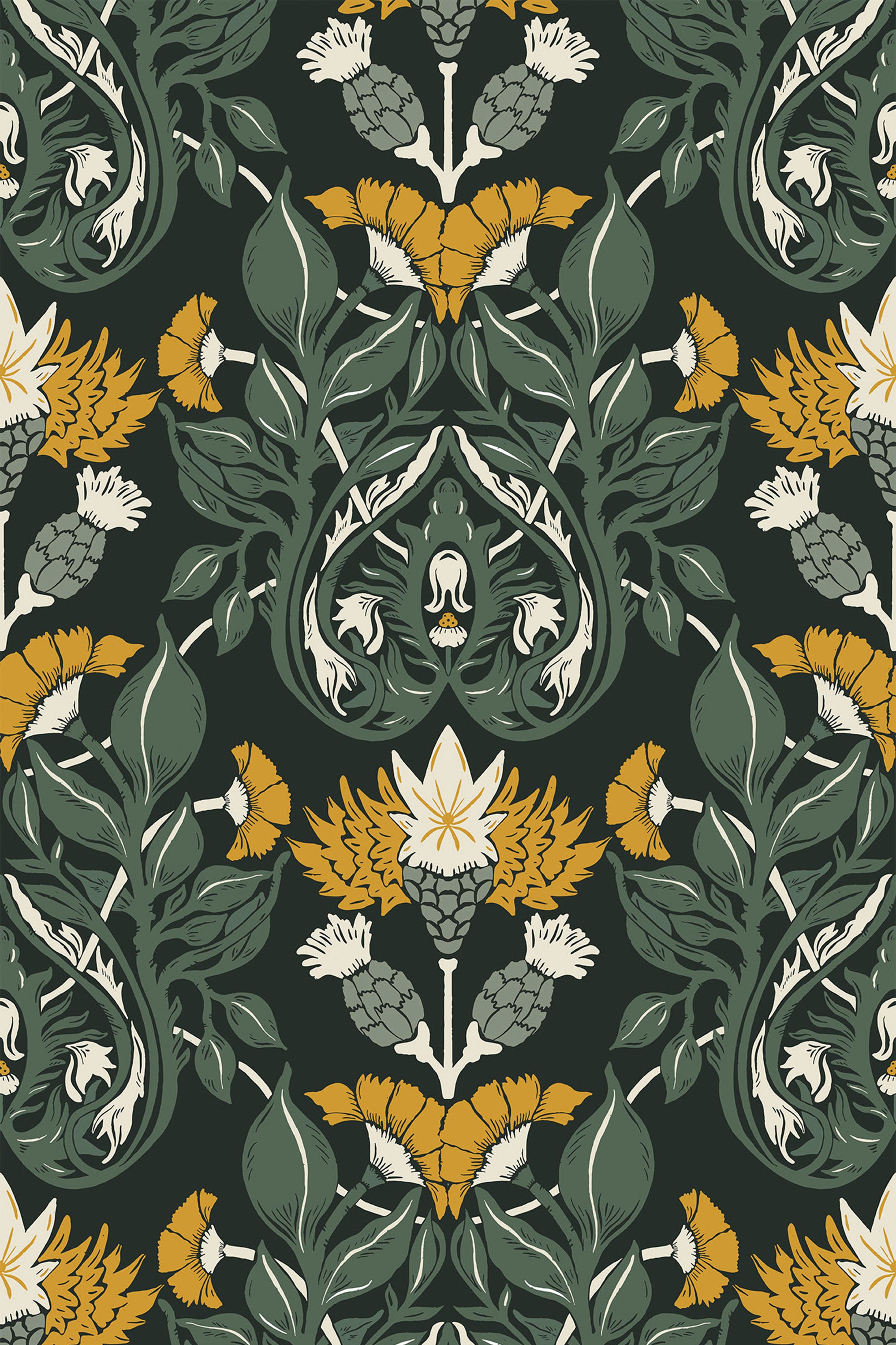 dark verdant majesty by sara t wallpaper pattern repeat