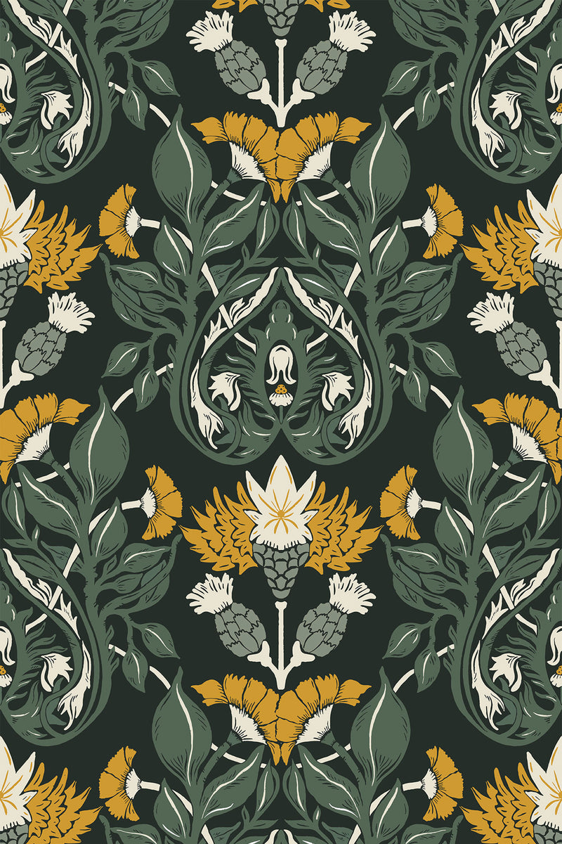 dark verdant majesty by sara t wallpaper pattern repeat