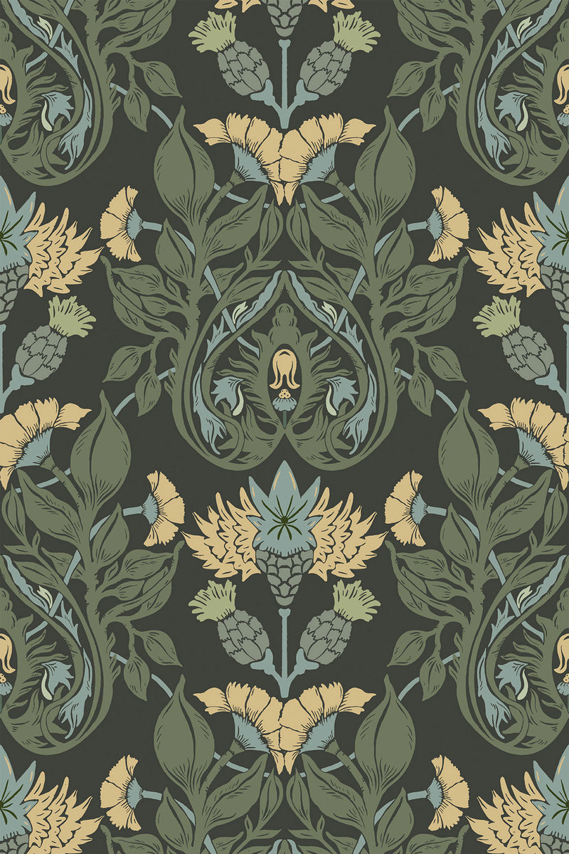 green and yellow aesthetic verdant by sara t wallpaper pattern repeat