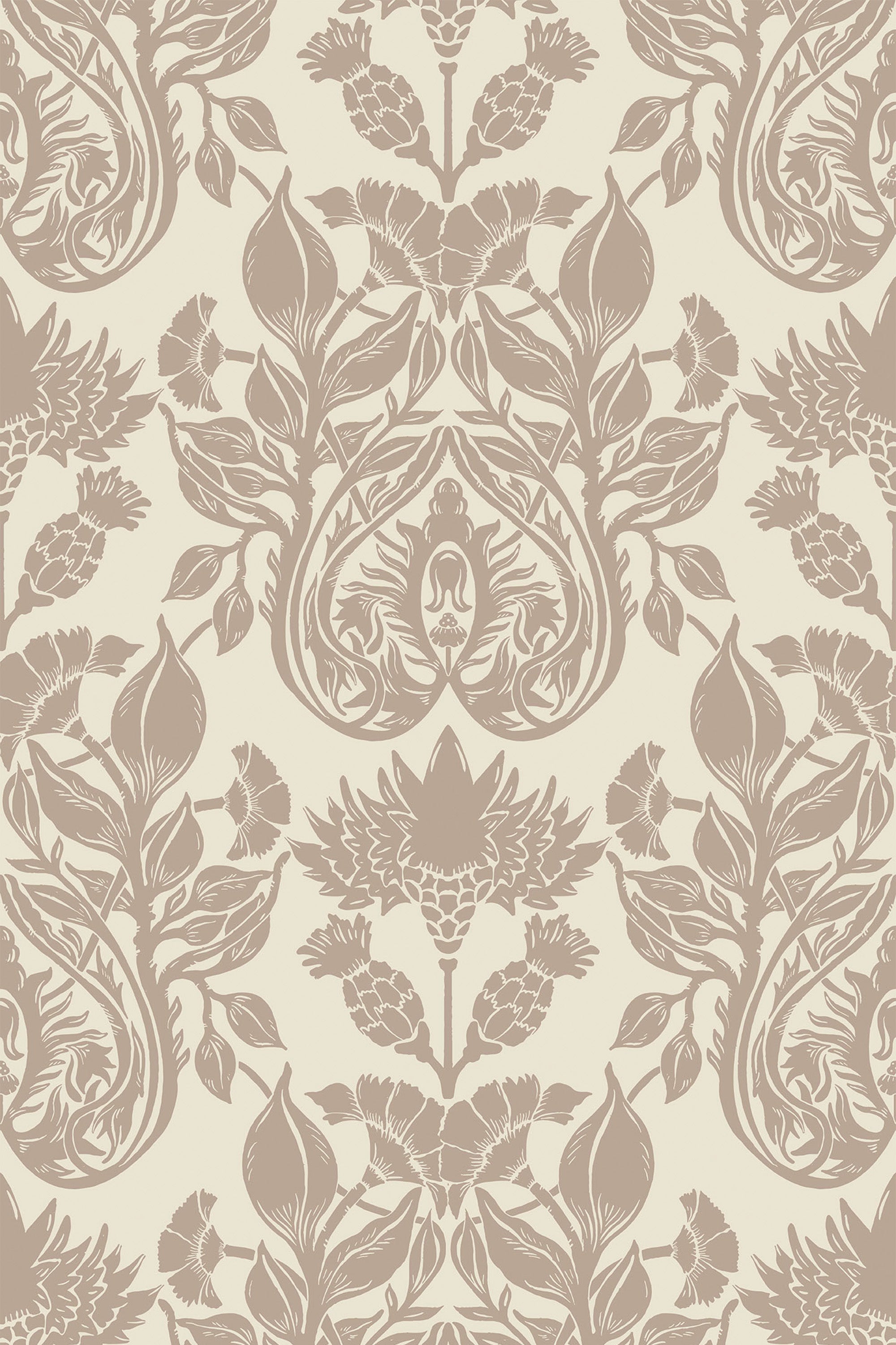 beige verdant majesty by sara t wallpaper pattern repeat