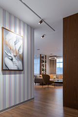 peel and stick removable wallpaper cute french stripes pattern modern contemporary apartment living room interior