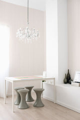 self adhesive wallpaper cute pink french stripes pattern dining room table chandelier home decor