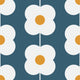 Teal Retro Flower Wallpaper