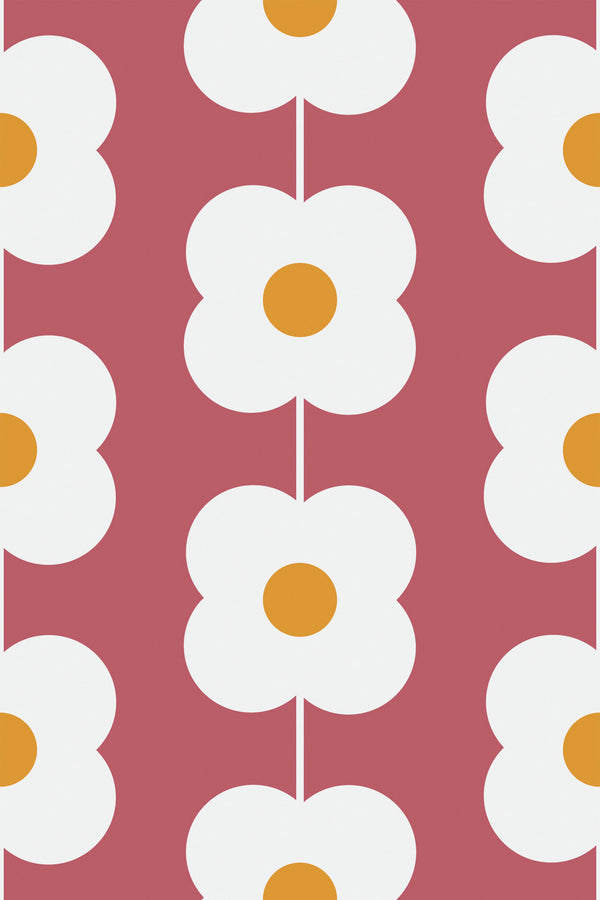 pink retro flower wallpaper pattern repeat