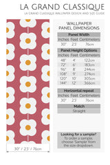 pink retro flower peel and stick wallpaper specifiation