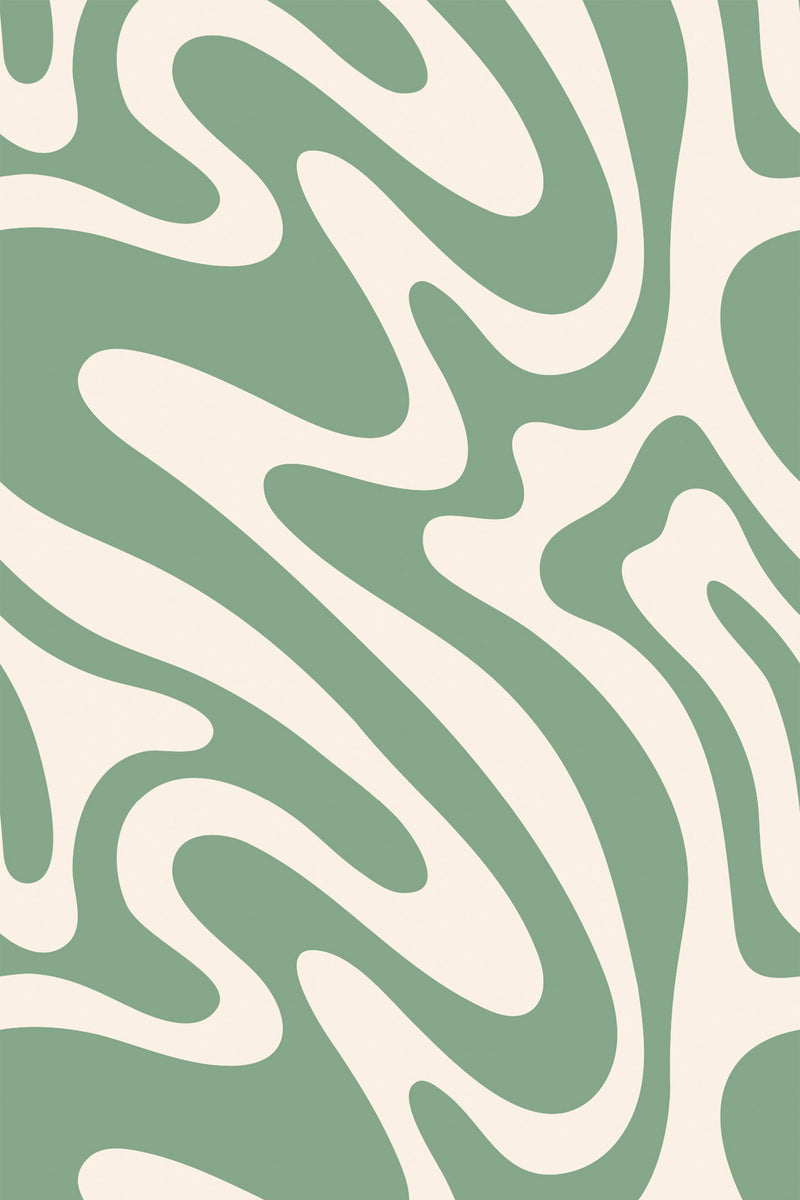 Funky Green Color Funky Green An Beige Removable or Traditional Wallpaper – La Grand ...
