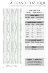 subtle symmetrical green peel and stick wallpaper specifiation