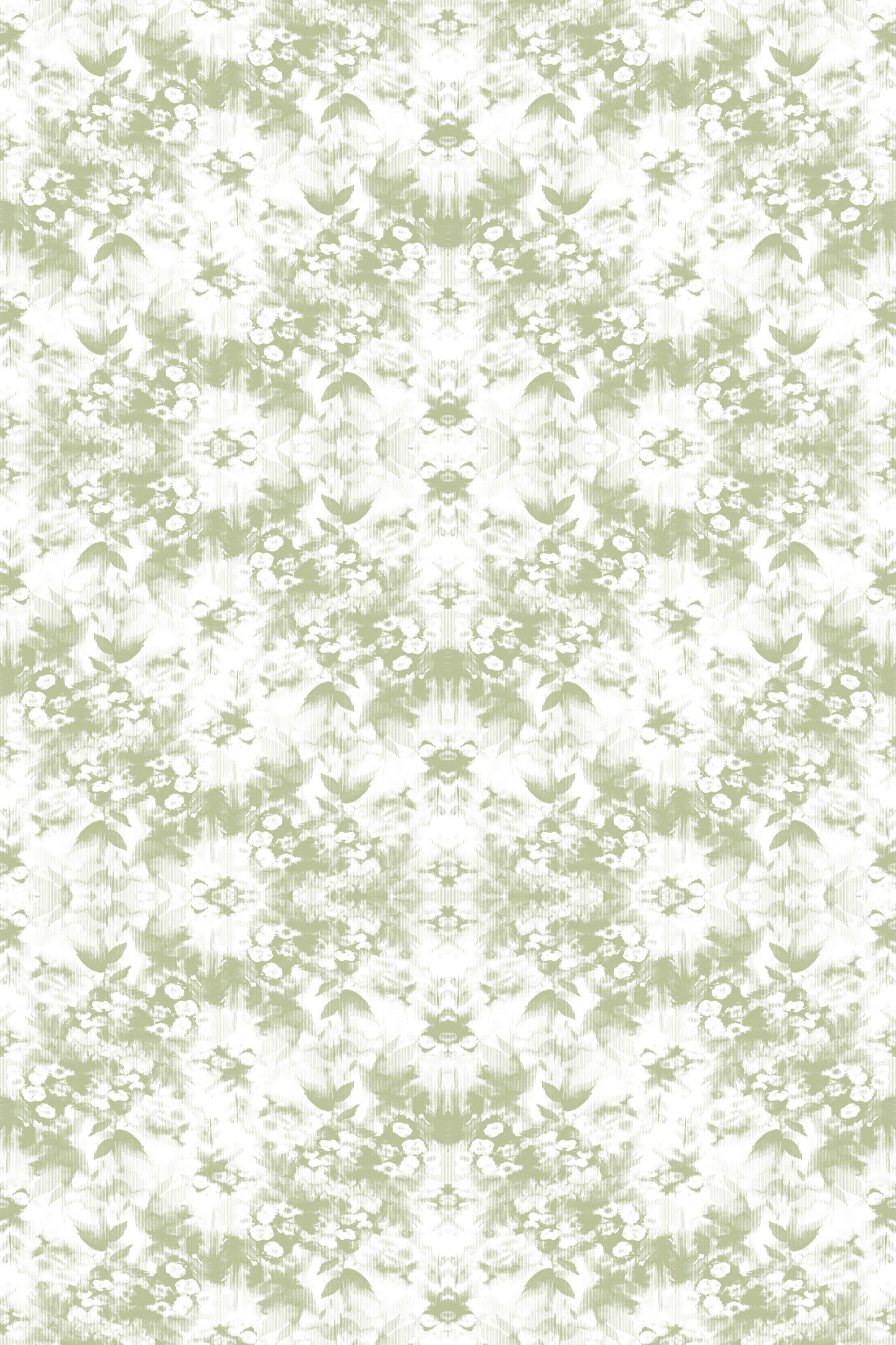 subtle green florals wallpaper pattern repeat