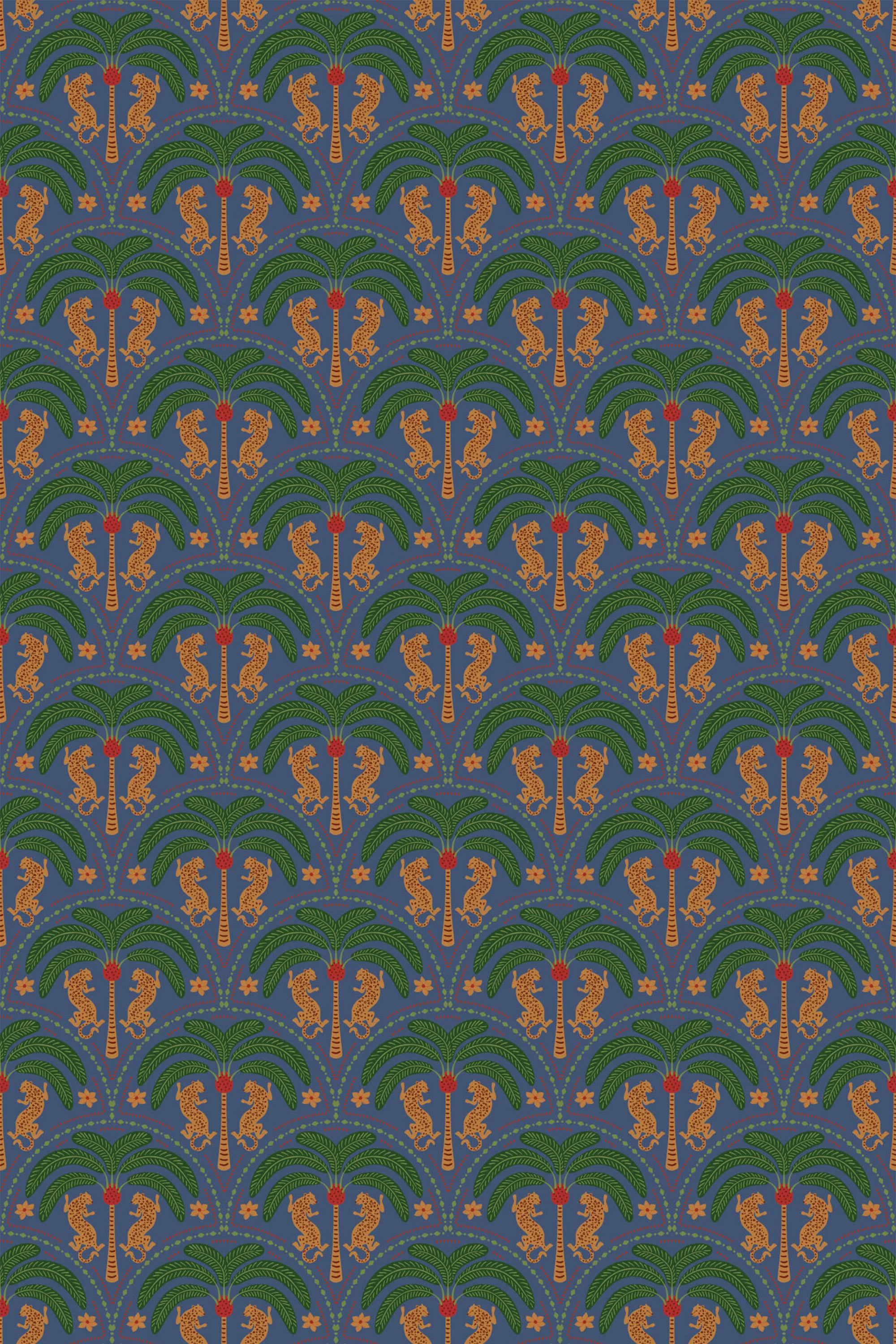 dark tropical art deco wallpaper pattern repeat