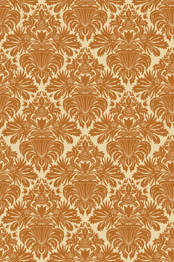 Vintage Terracotta Damask