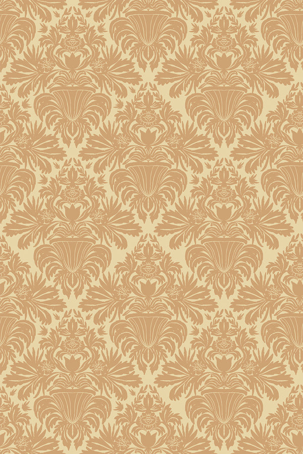 beige damask wallpaper pattern repeat