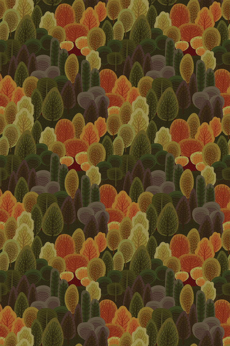 cozy forest wallpaper pattern repeat