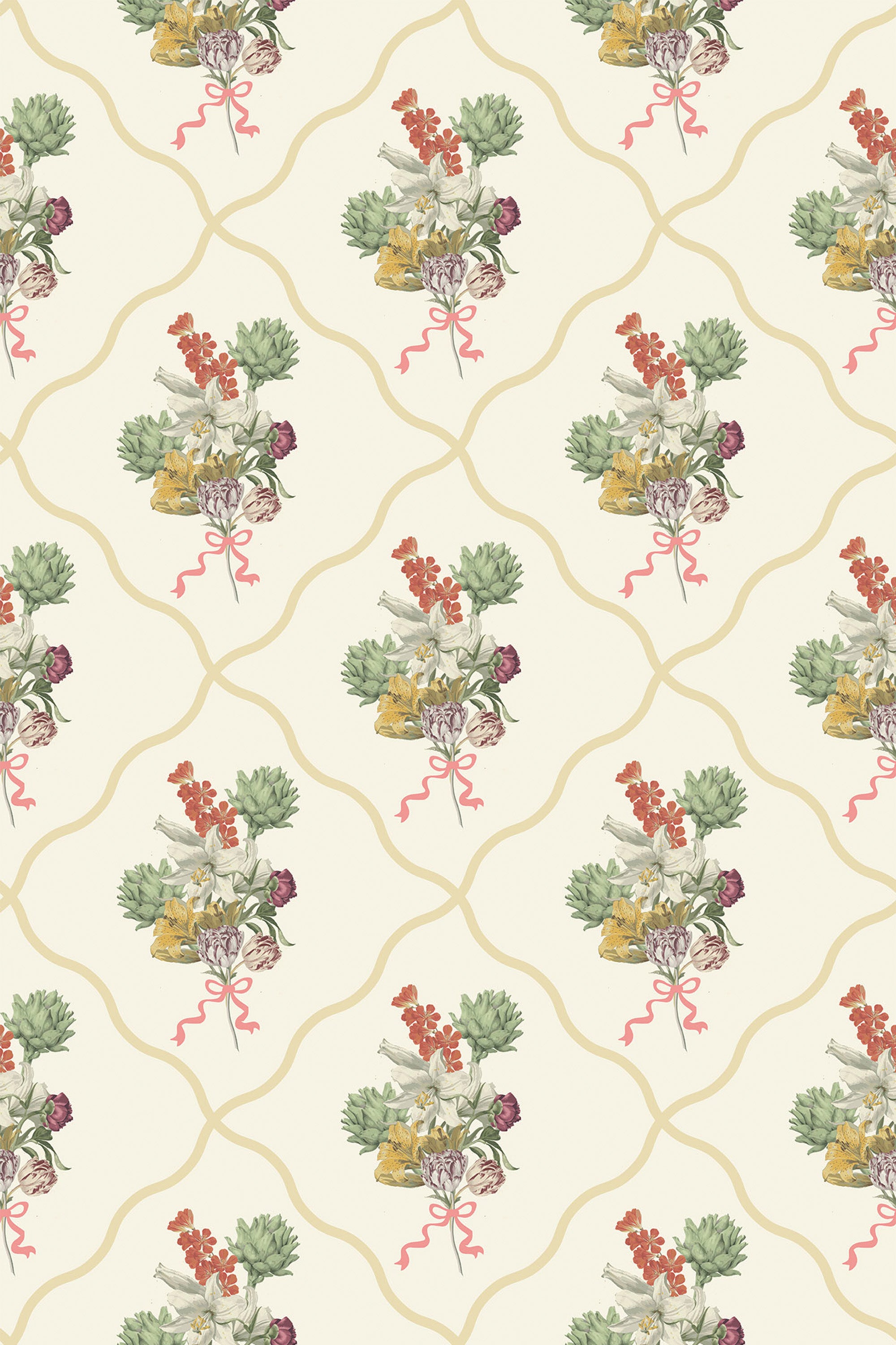 vintage floral bouquet wallpaper pattern repeat