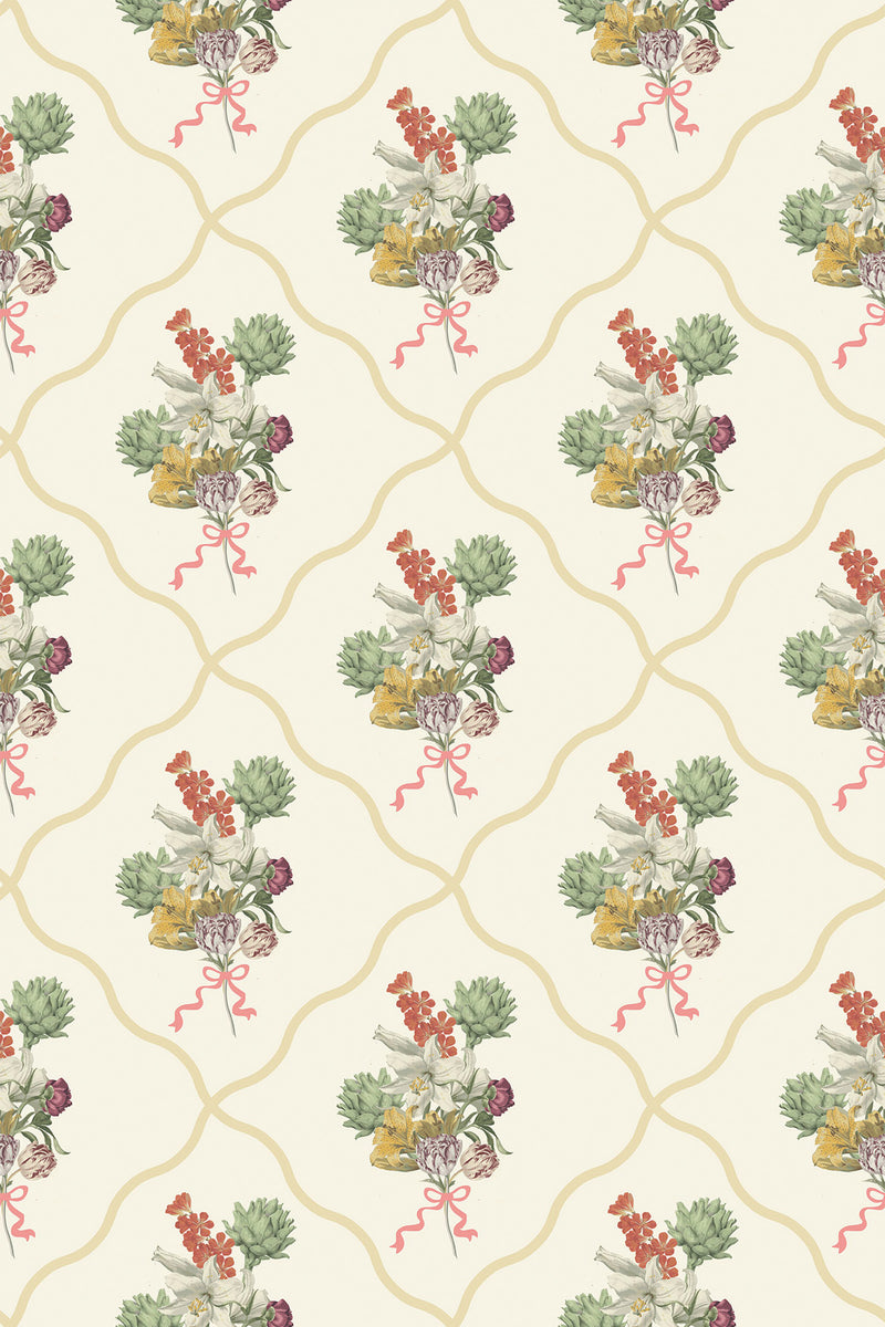 vintage floral bouquet wallpaper pattern repeat