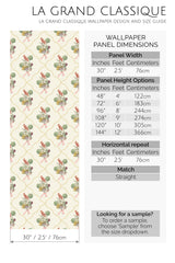 vintage floral bouquet peel and stick wallpaper specifiation