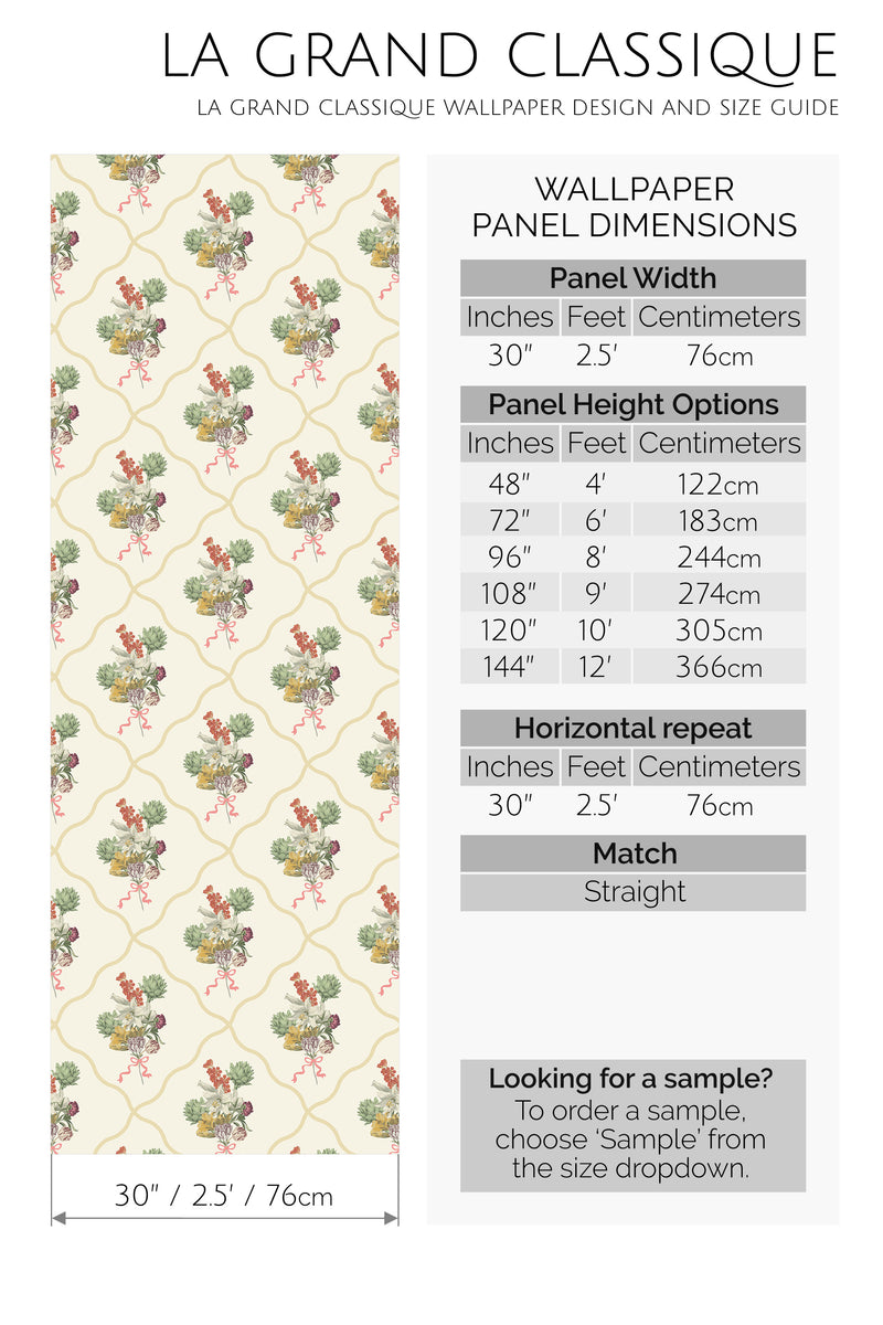 vintage floral bouquet peel and stick wallpaper specifiation