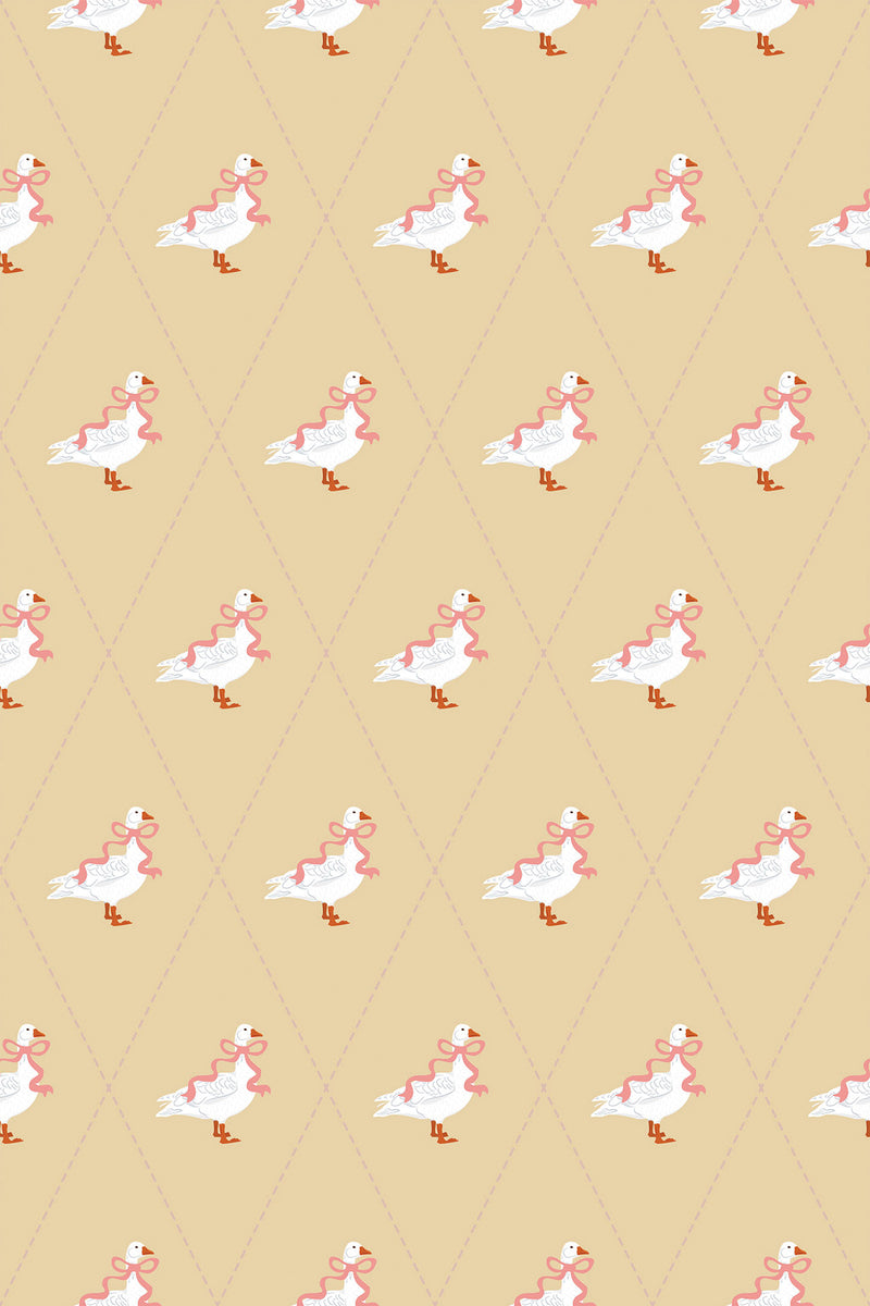 vintage geese wallpaper pattern repeat