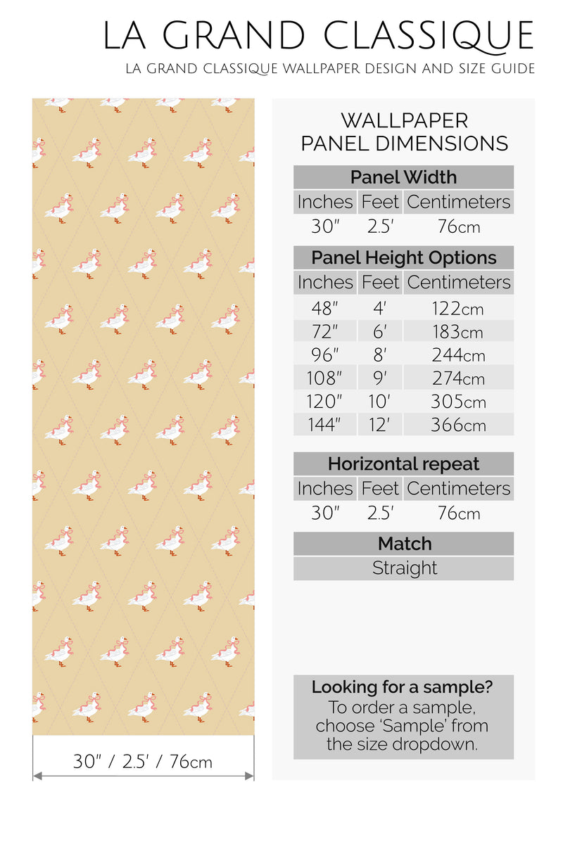 vintage geese peel and stick wallpaper specifiation
