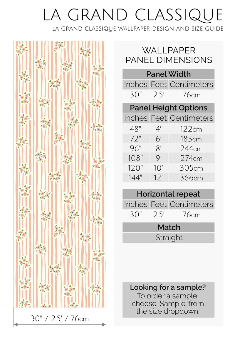 cottage flowers peel and stick wallpaper specifiation