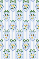 blue cottage decor wallpaper pattern repeat