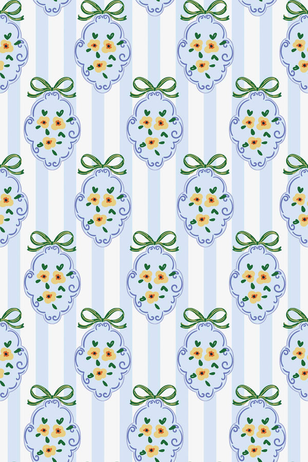 blue cottage decor wallpaper pattern repeat