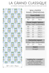 blue cottage decor peel and stick wallpaper specifiation