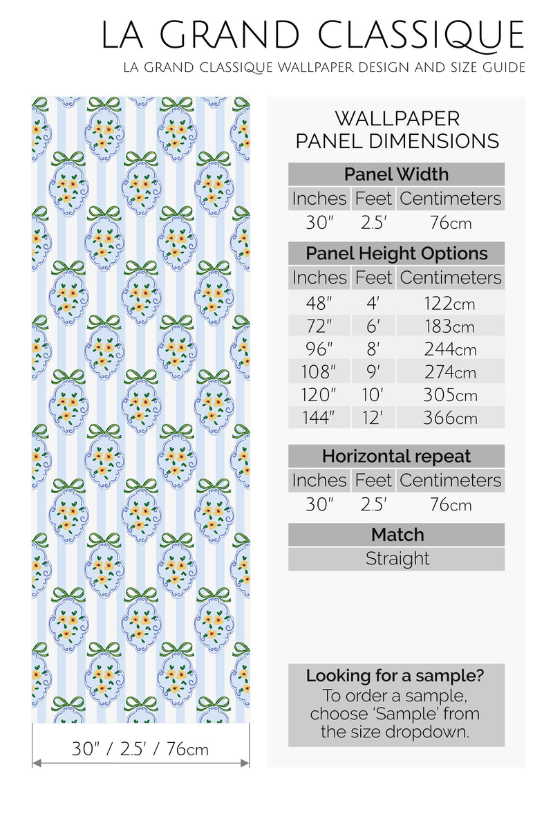 blue cottage decor peel and stick wallpaper specifiation