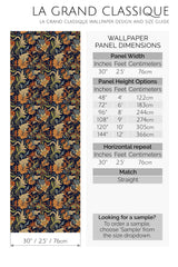brown vintage florals peel and stick wallpaper specifiation