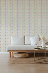 self stick wallpaper beige cottage lines pattern living room elegant sofa coffee table