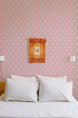 cozy bedroom pillows double bed wall decor cute pink dandelions removable wallpaper