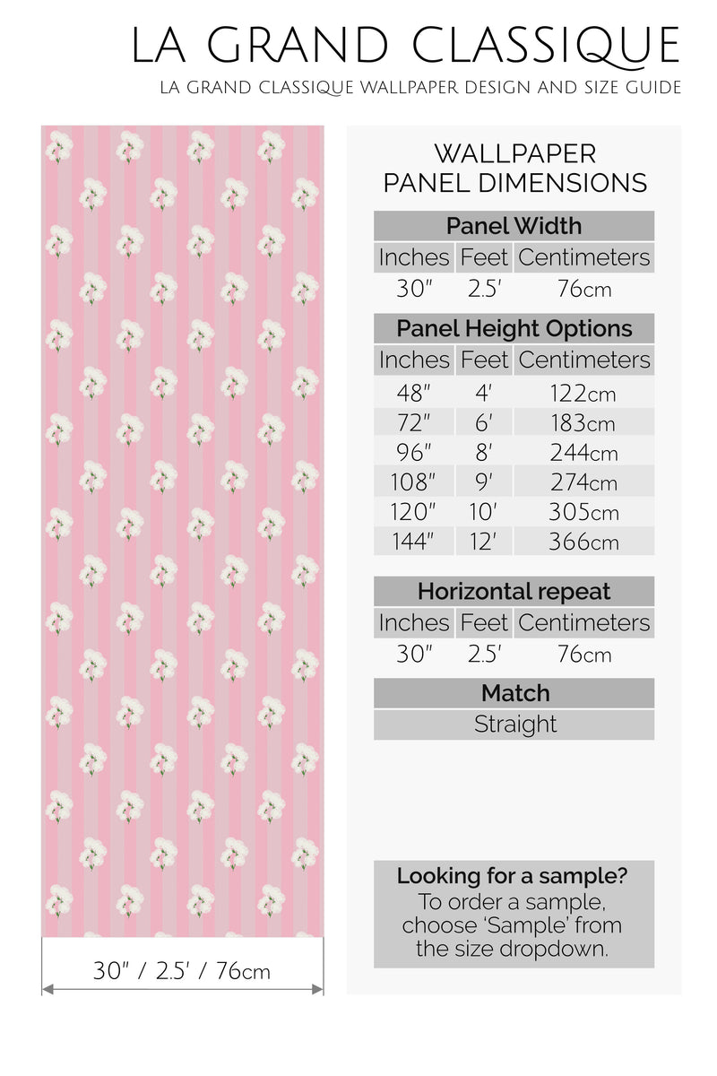 cute pink dandelions peel and stick wallpaper specifiation