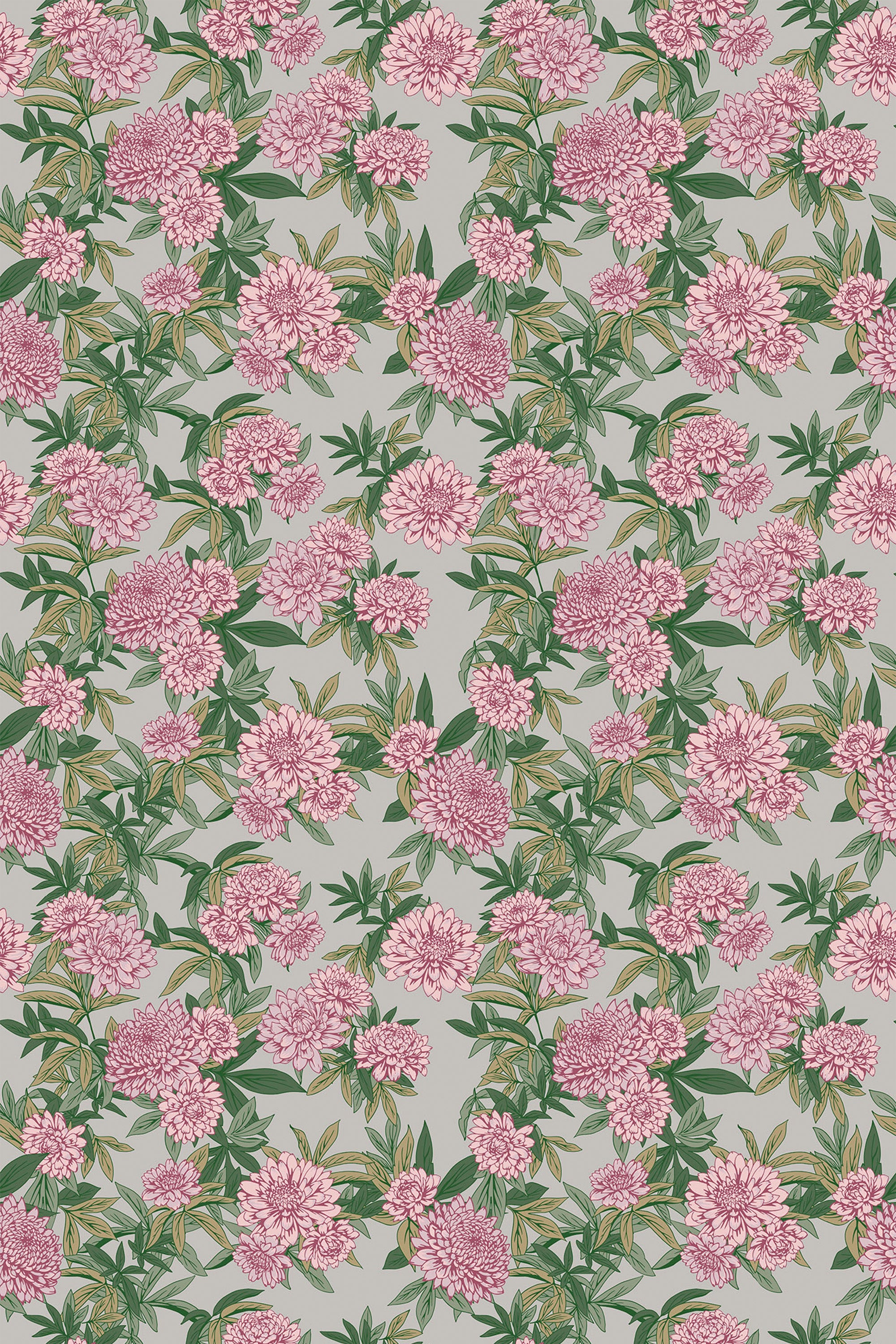 pink dahlias wallpaper pattern repeat