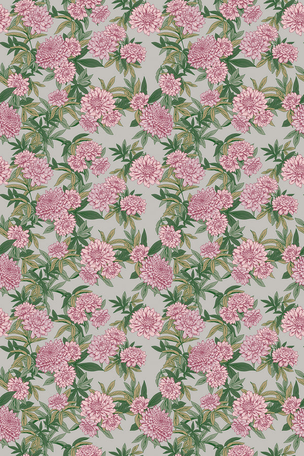 pink dahlias wallpaper pattern repeat