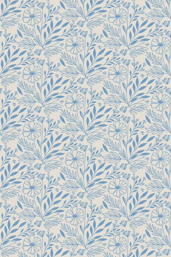 blue cottagecore wallpaper pattern repeat