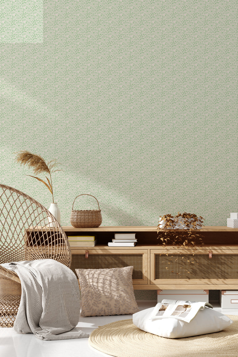 living room rattan furniture decorative plant green cottagecore wall decor