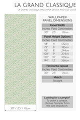 green cottagecore peel and stick wallpaper specifiation