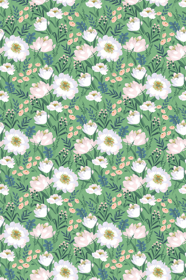 painted cottage floral wallpaper pattern repeat