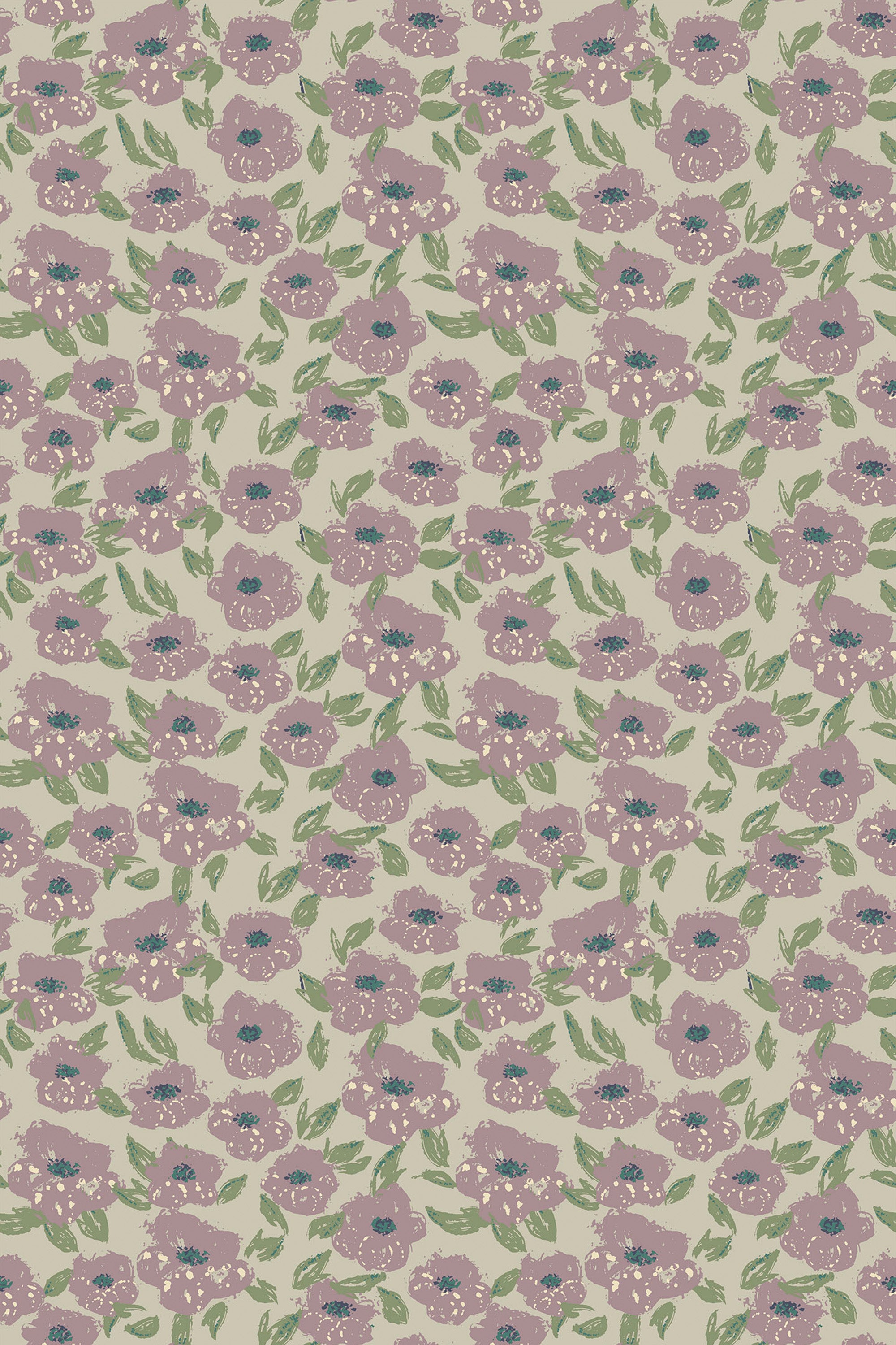 muted cottage floral wallpaper pattern repeat