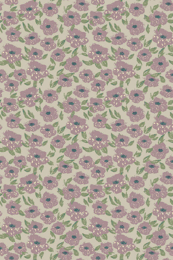muted cottage floral wallpaper pattern repeat